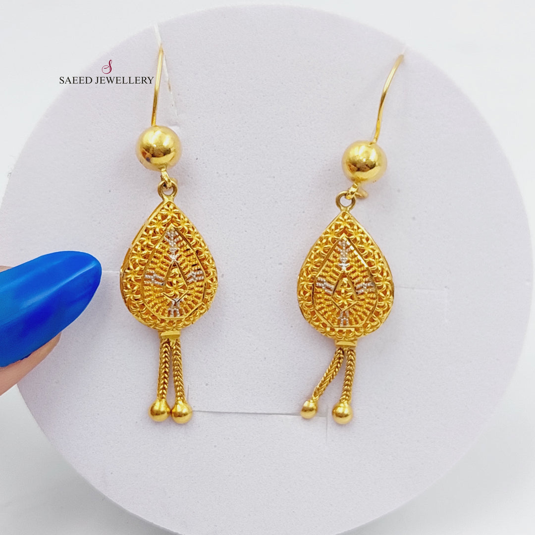 21K Gold Colored Kuwaiti Earrings by Saeed Jewelry - Image 1