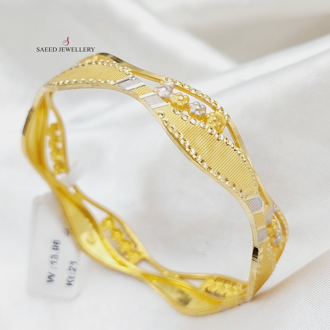 21K Gold Colorful Bangle by Saeed Jewelry - Image 7