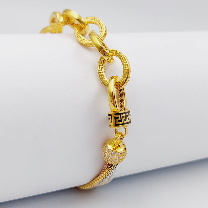 21K Gold Colorful Bracelet by Saeed Jewelry - Image 3