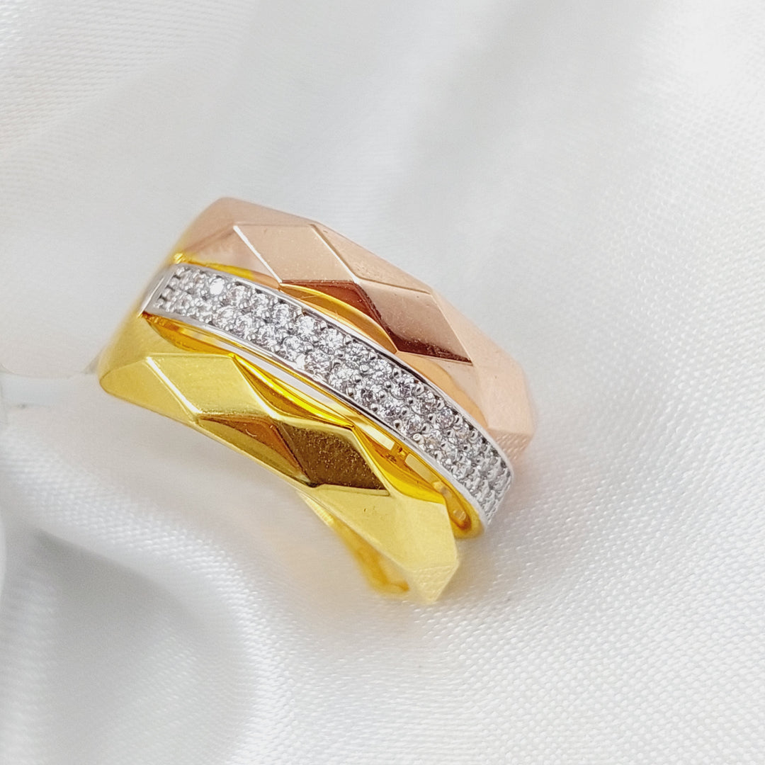 21K Gold Colorful Fancy Ring by Saeed Jewelry - Image 4