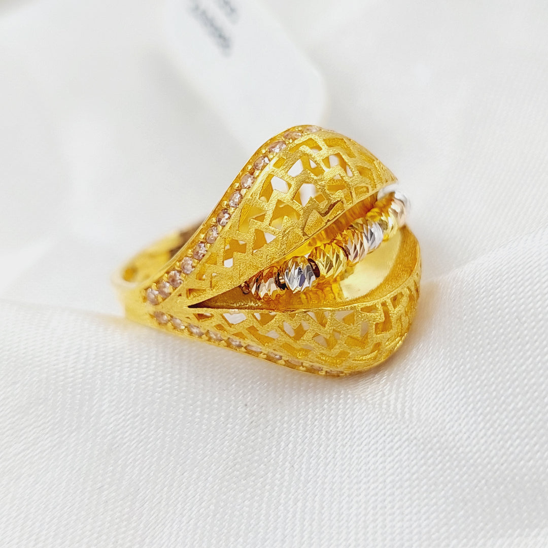 21K Gold Colorful Kuwaiti Ring by Saeed Jewelry - Image 2