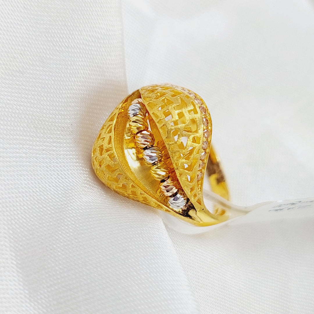 21K Gold Colorful Kuwaiti Ring by Saeed Jewelry - Image 3