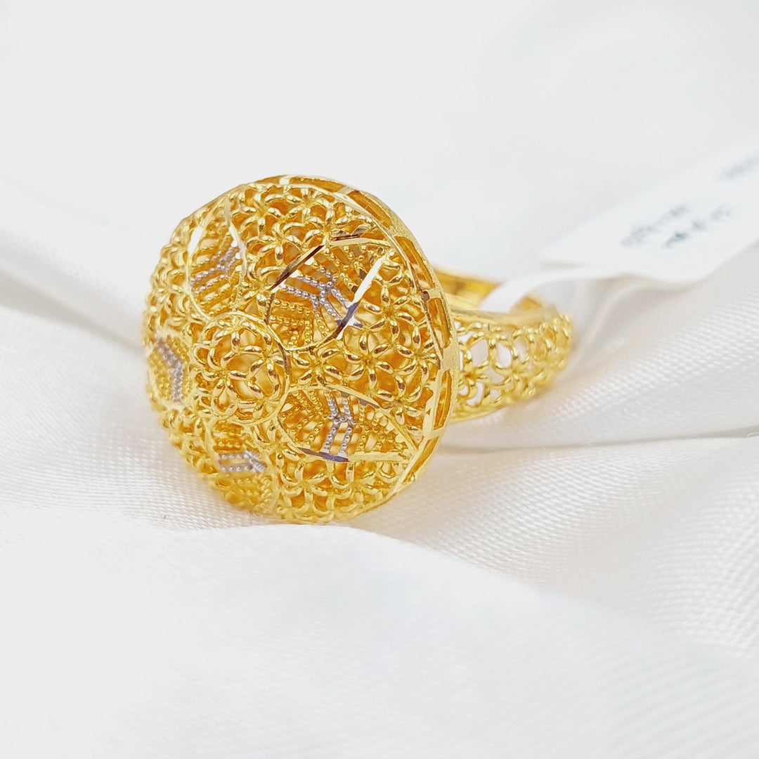 21K Gold Colorful Kuwaiti Ring by Saeed Jewelry - Image 1