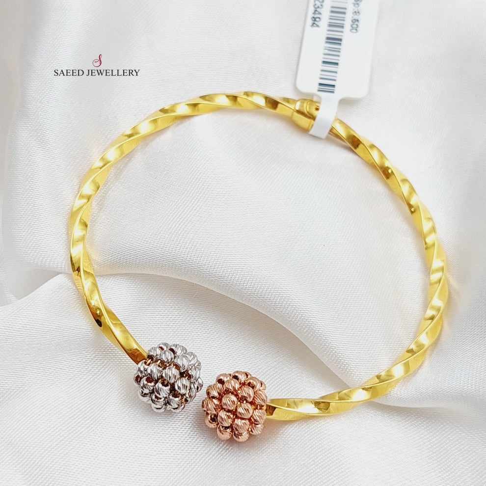 21K Gold Colorful Turkish Bracelet by Saeed Jewelry - Image 2