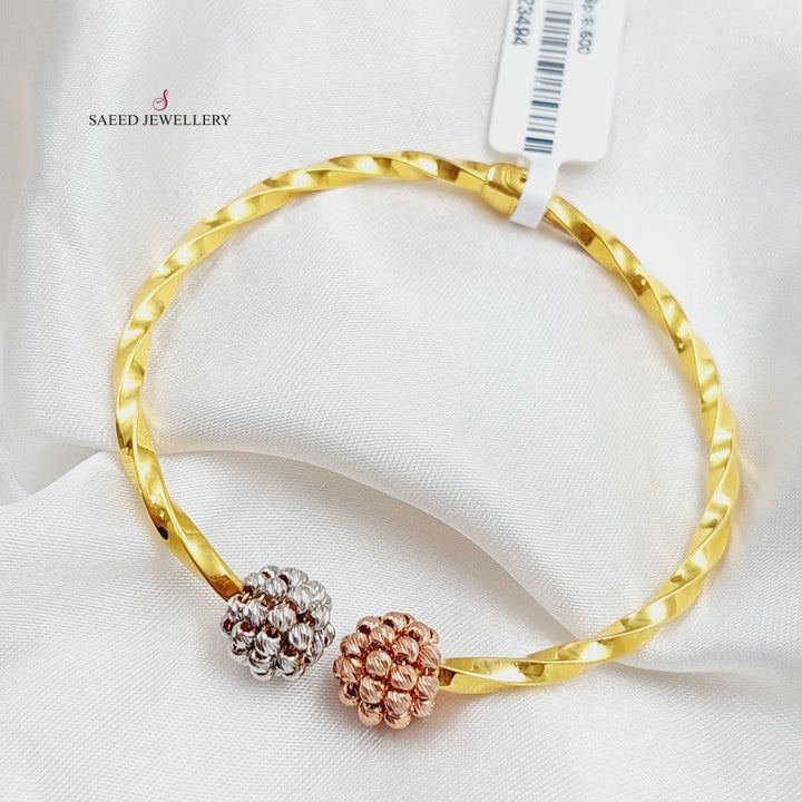 21K Gold Colorful Turkish Bracelet by Saeed Jewelry - Image 3