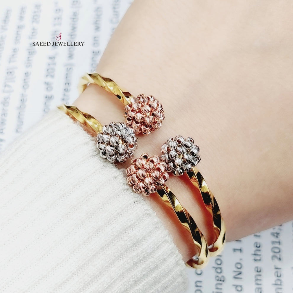 21K Gold Colorful Turkish Bracelet by Saeed Jewelry - Image 4