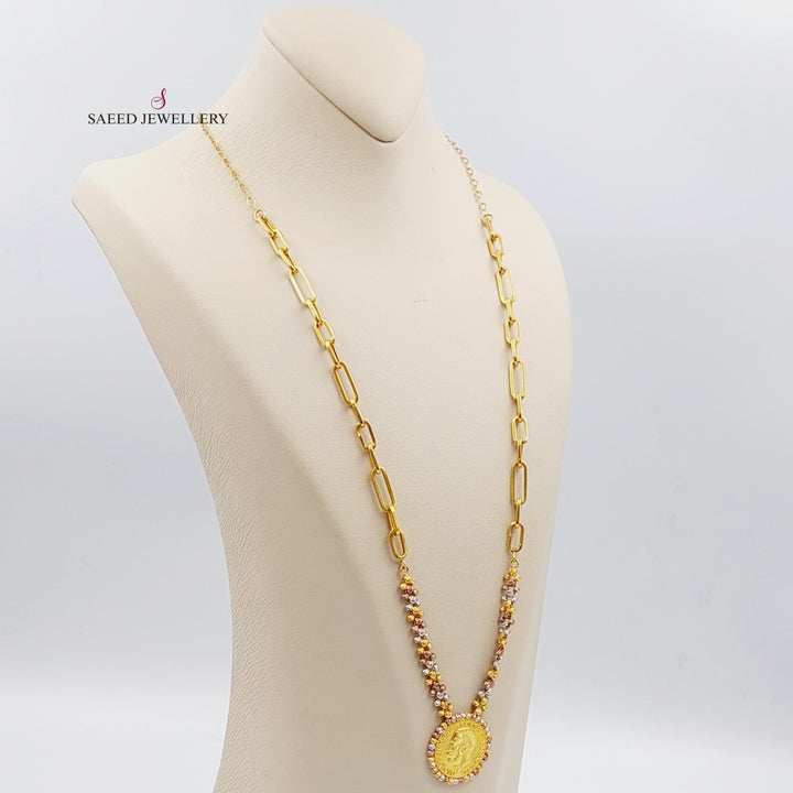 21K Gold Colorful Turkish Necklace by Saeed Jewelry - Image 3