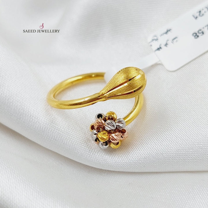 21K Gold Colorful Turkish Ring by Saeed Jewelry - Image 2