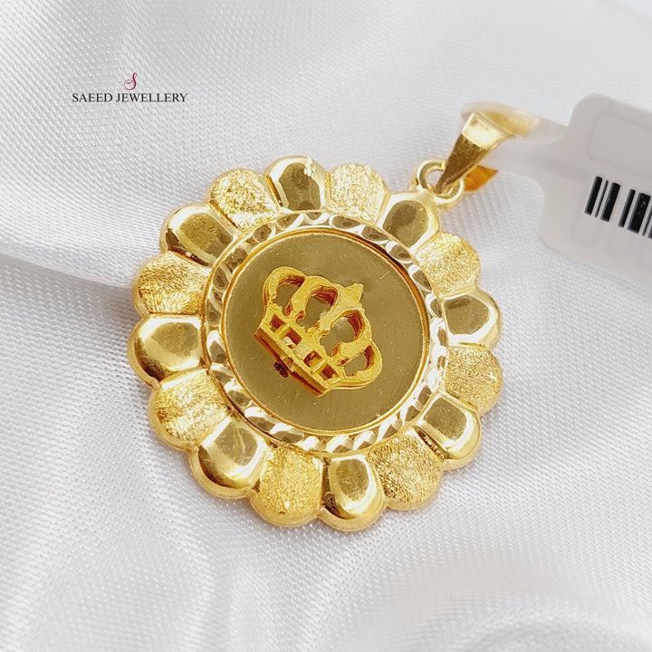 21K Gold Crown Pendant by Saeed Jewelry - Image 1