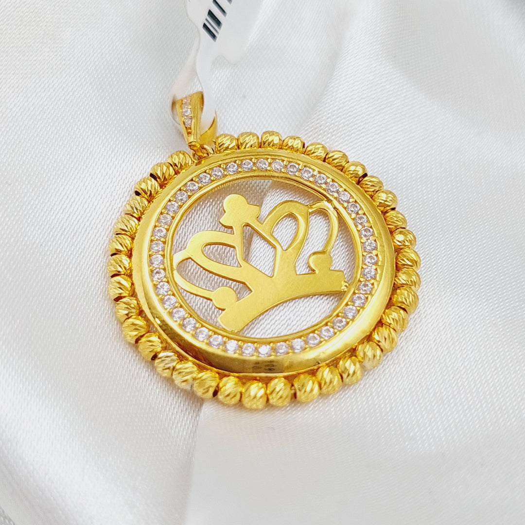 21K Gold Crown Pendant by Saeed Jewelry - Image 2