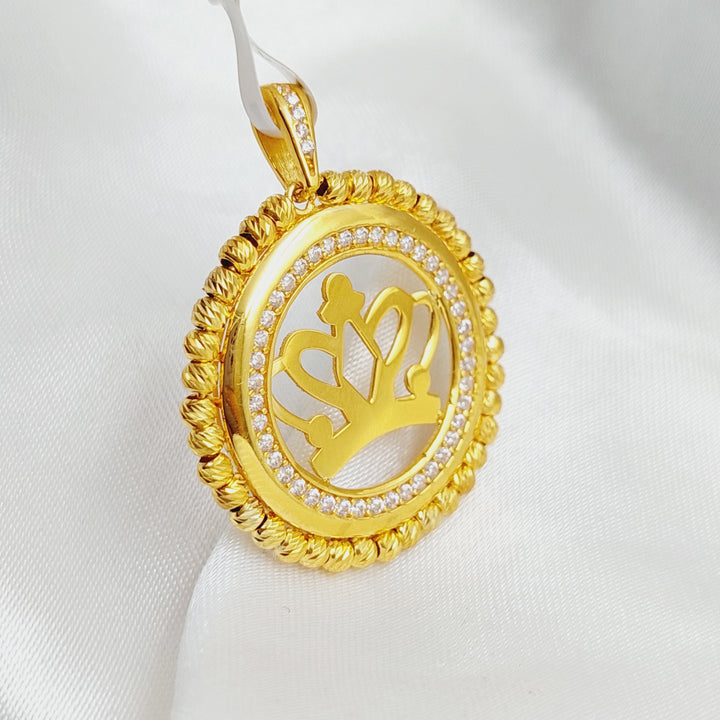 21K Gold Crown Pendant by Saeed Jewelry - Image 3