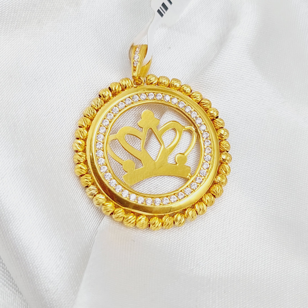 21K Gold Crown Pendant by Saeed Jewelry - Image 1