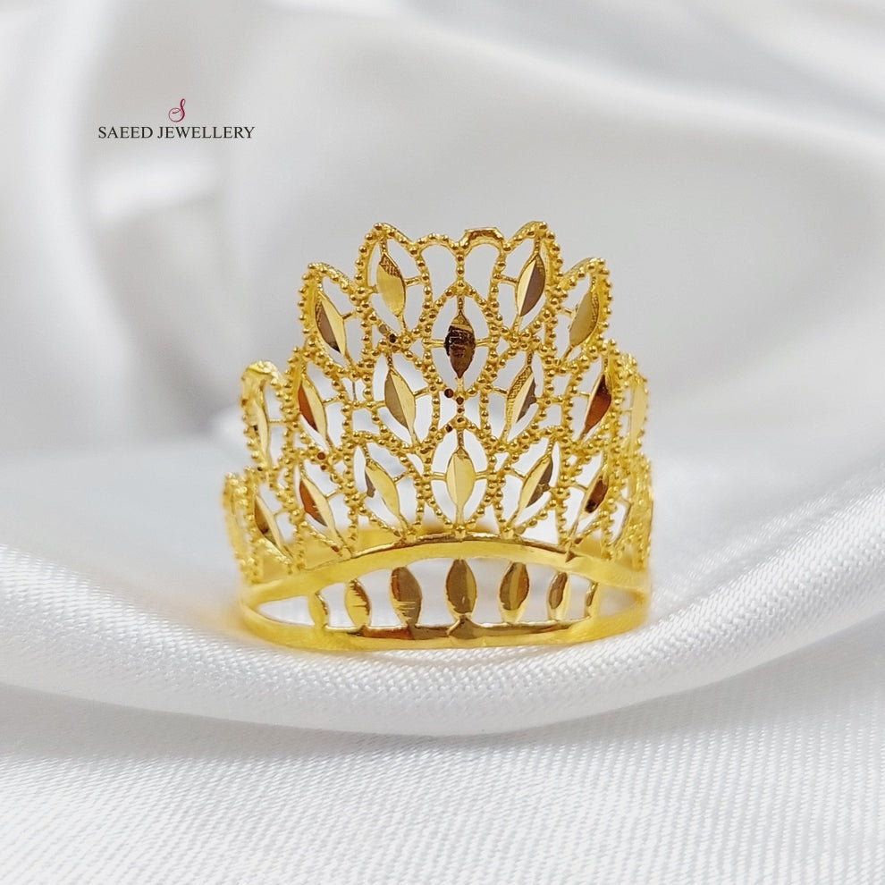 21K Gold Crown Ring by Saeed Jewelry - Image 3