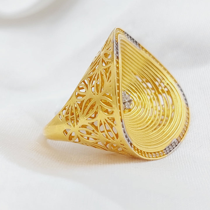 21K Gold Distinguished Zirconia Ring by Saeed Jewelry - Image 5