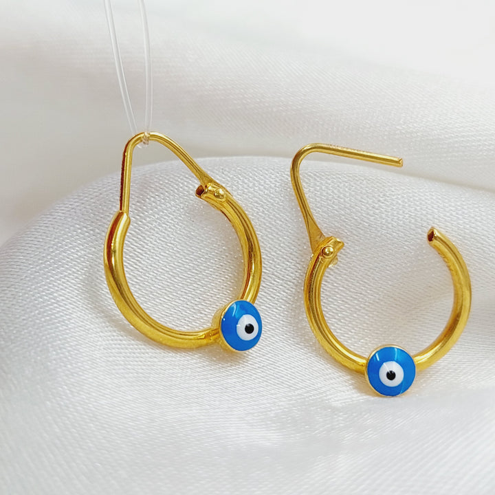 21K Gold Earrings Ain Zarqa by Saeed Jewelry - Image 4