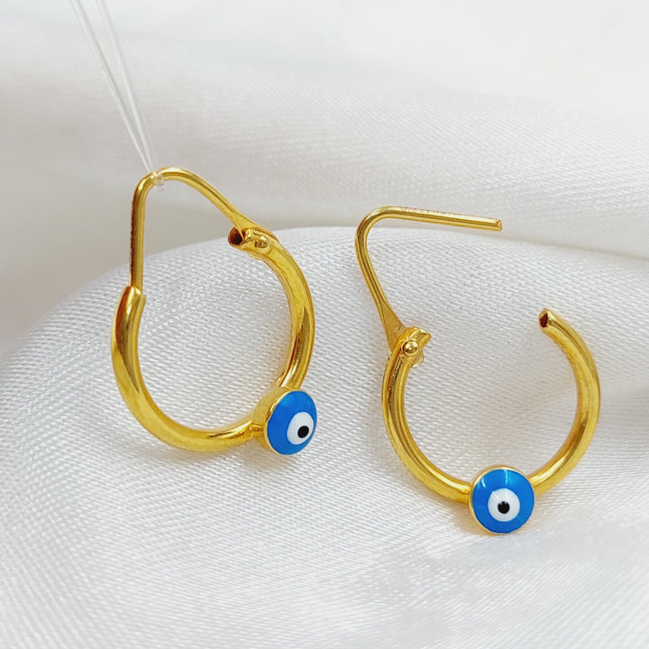 21K Gold Earrings Ain Zarqa by Saeed Jewelry - Image 5