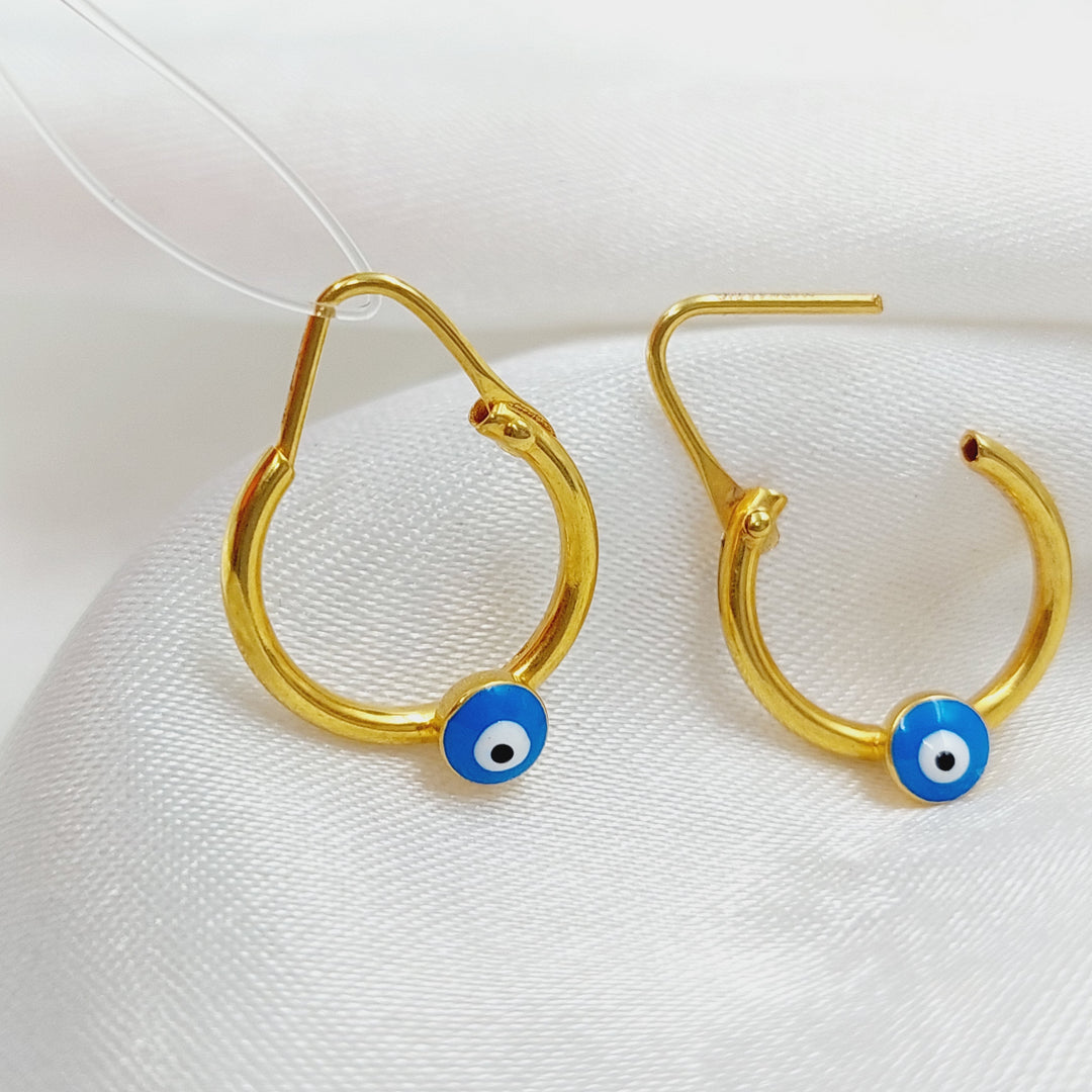 21K Gold Earrings Ain Zarqa by Saeed Jewelry - Image 1