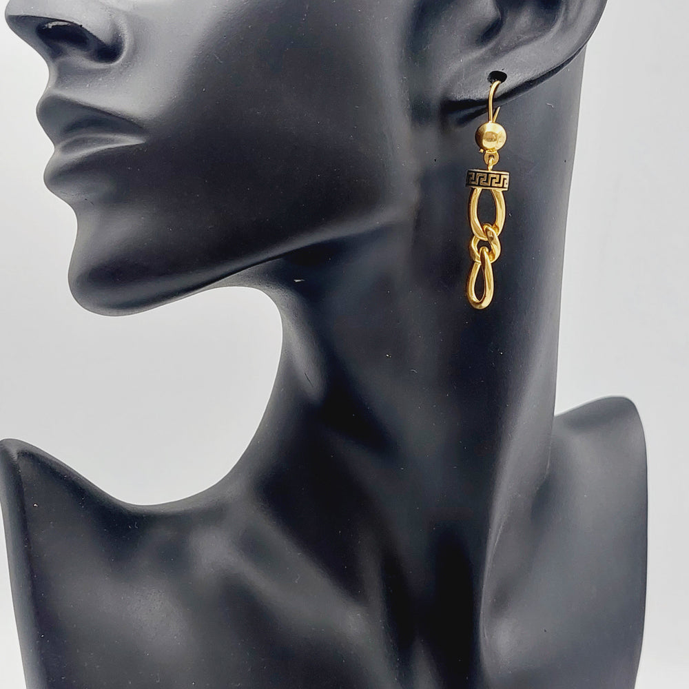 21K Gold Earrings Enamel by Saeed Jewelry - Image 2