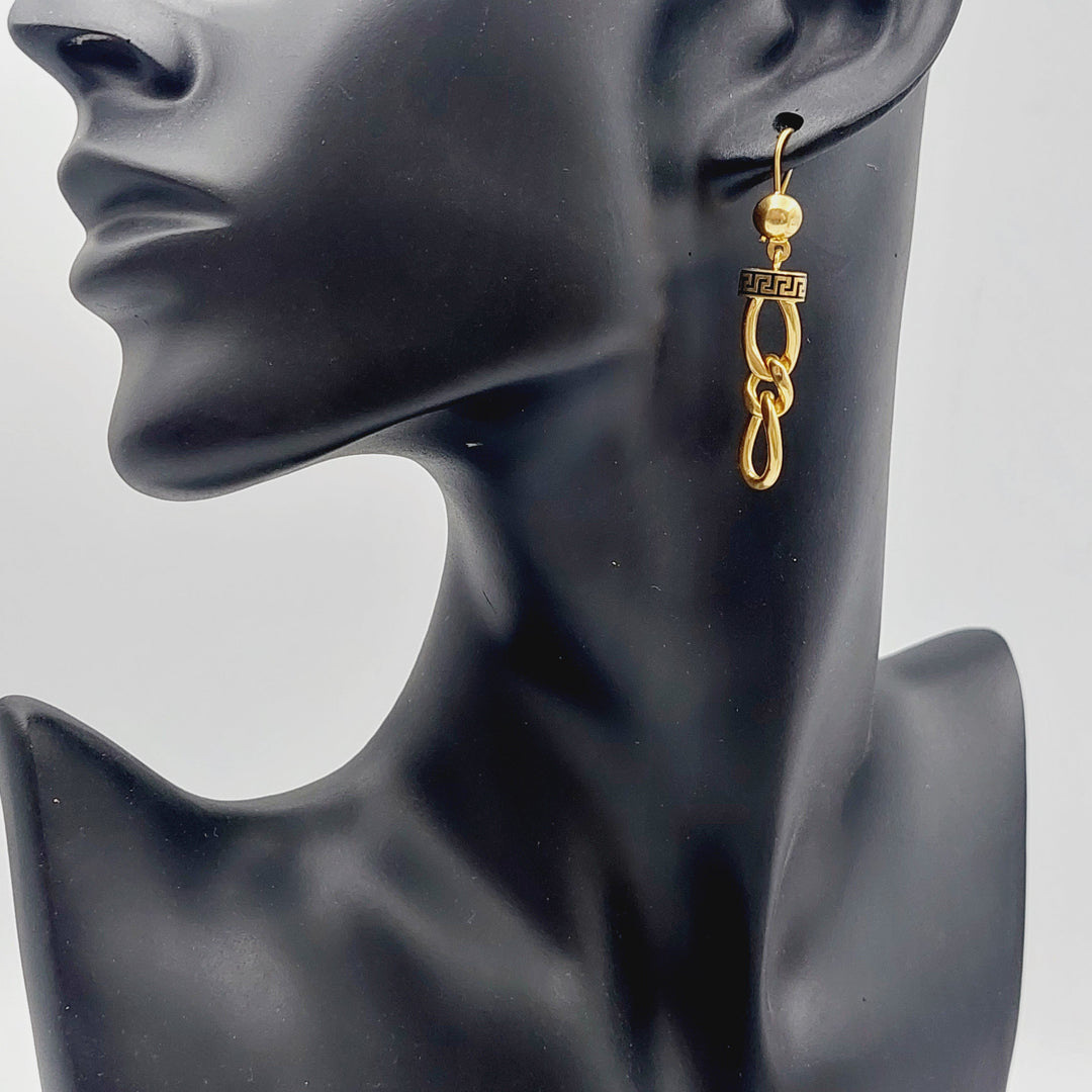 21K Gold Earrings Enamel by Saeed Jewelry - Image 2