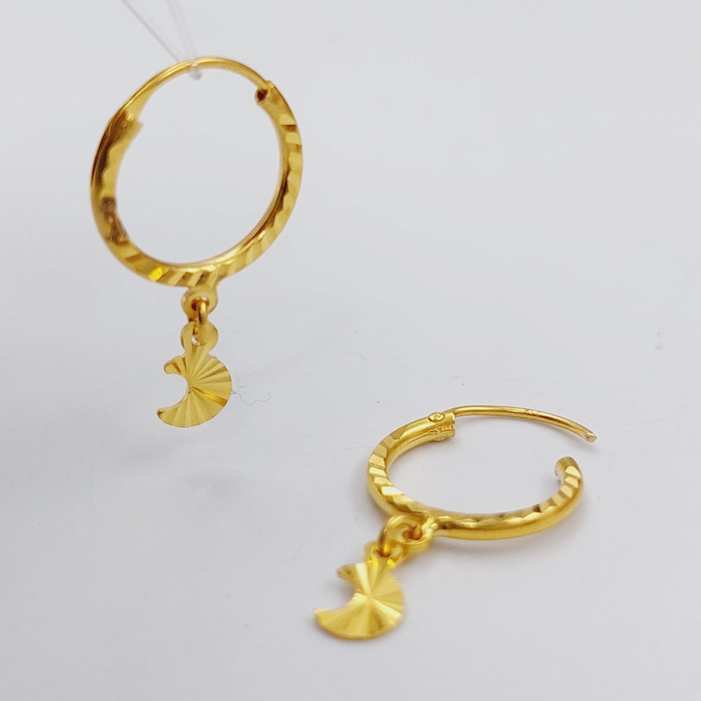 21K Gold Earrings Hilal by Saeed Jewelry - Image 2