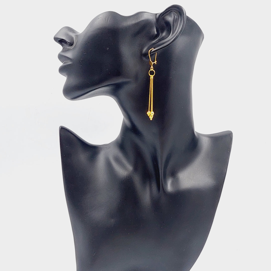 21K Gold Earrings Vansi by Saeed Jewelry - Image 3