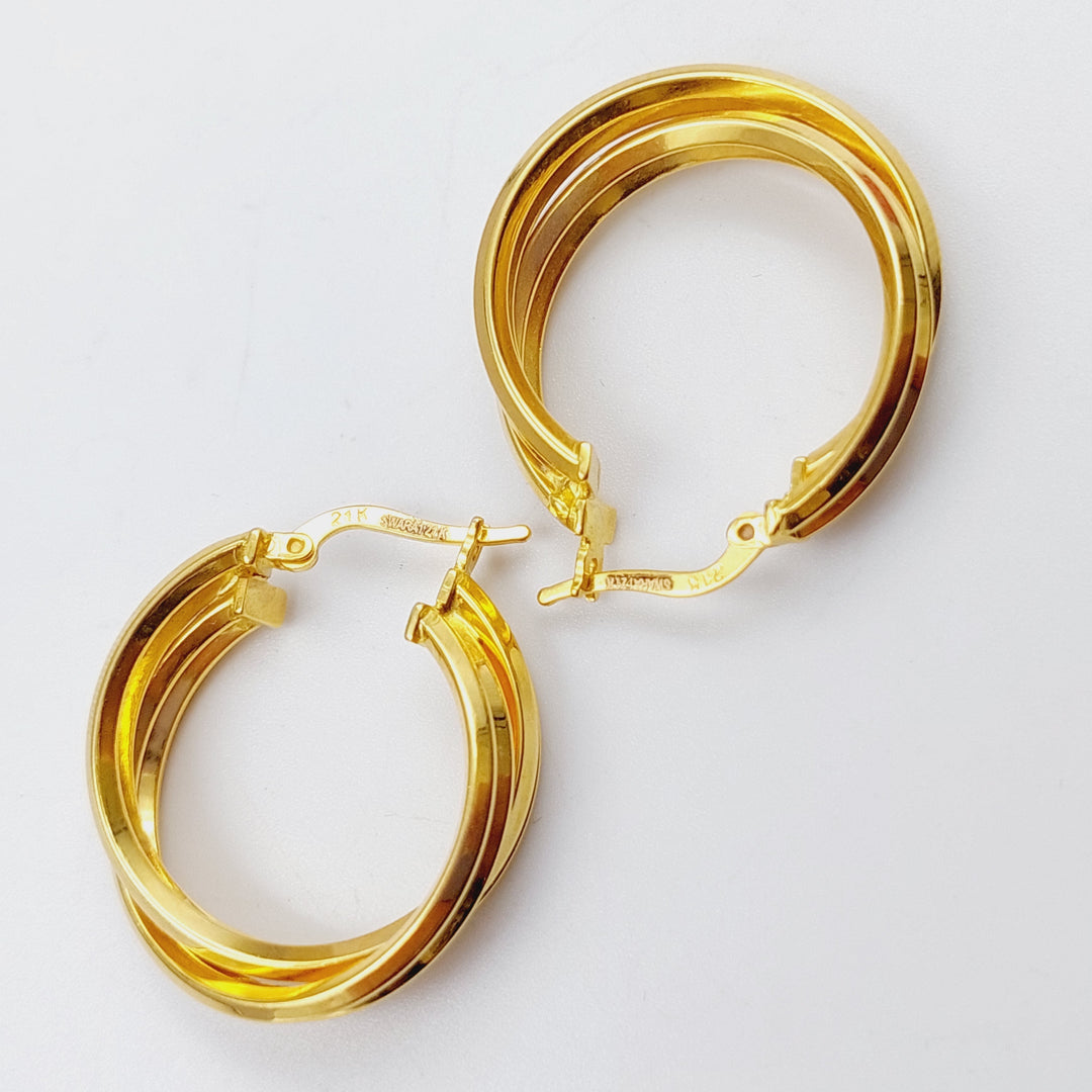 21K Gold Earrings X by Saeed Jewelry - Image 5