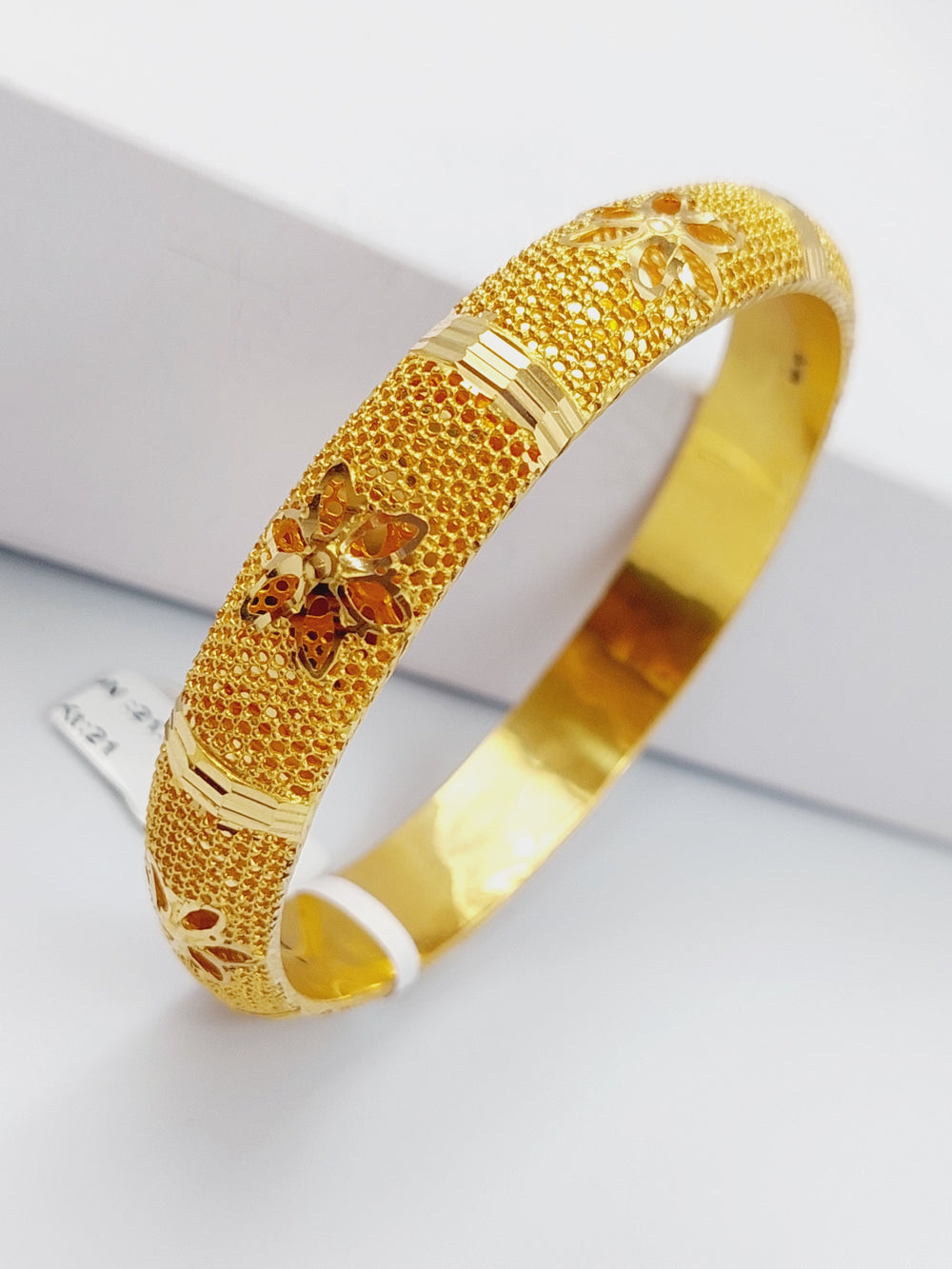 21K Gold Emirati Bangle Bracelet by Saeed Jewelry - Image 2