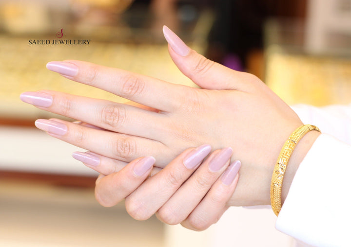 21K Gold Emirati Fancy Bangle by Saeed Jewelry - Image 2