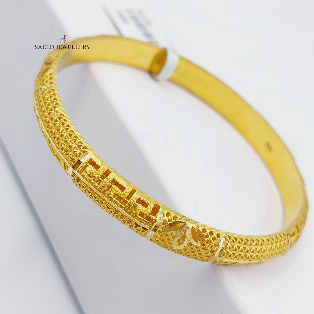 21K Gold Emirati Fancy Bangle by Saeed Jewelry - Image 3