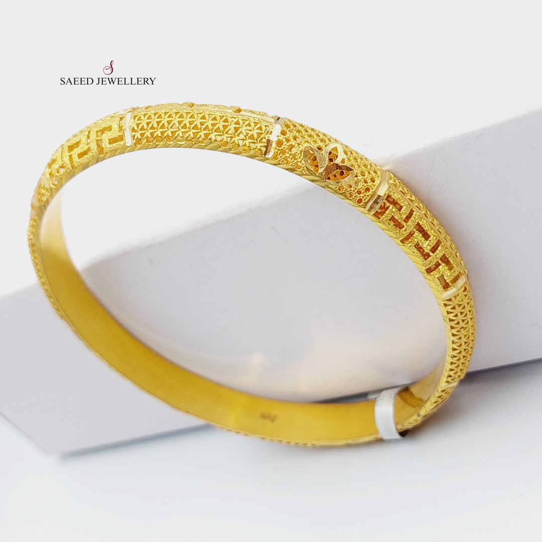 21K Gold Emirati Fancy Bangle by Saeed Jewelry - Image 5