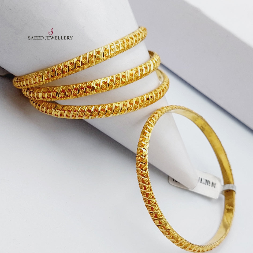 21K Gold Emirati Fancy Bangle by Saeed Jewelry - Image 1