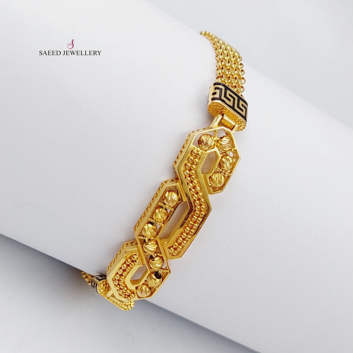 21K Gold Enamel Bracelet by Saeed Jewelry - Image 3