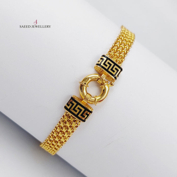 21K Gold Enamel Bracelet by Saeed Jewelry - Image 7