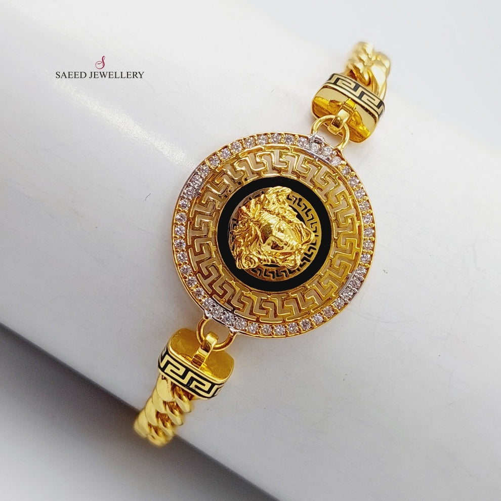 21K Gold Enamel Bracelet by Saeed Jewelry - Image 3