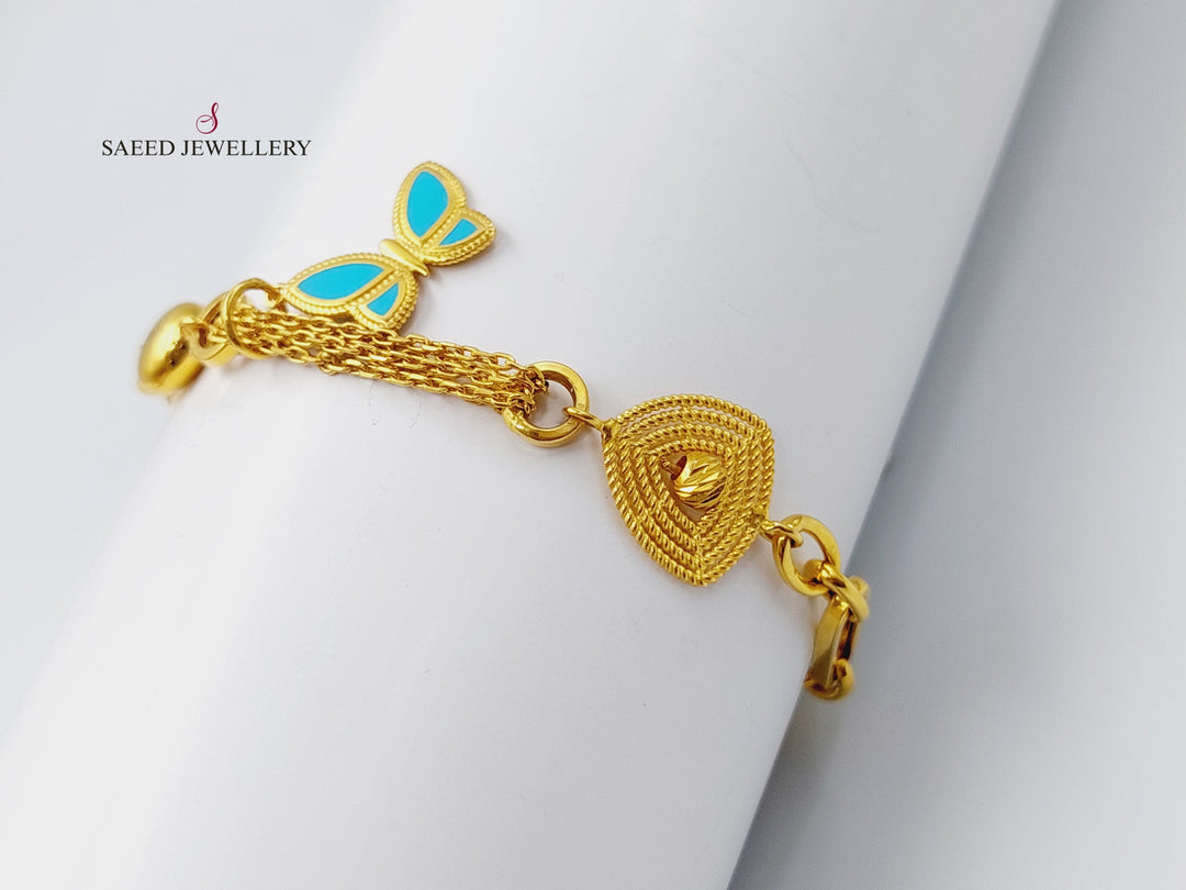 21K Gold Enamel Bracelet by Saeed Jewelry - Image 2