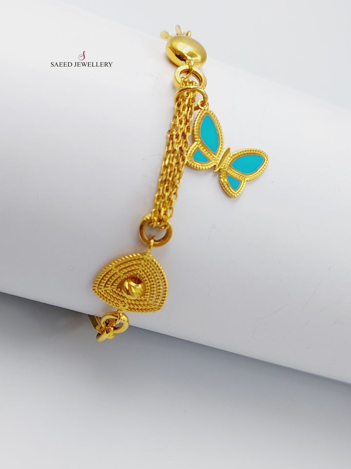 21K Gold Enamel Bracelet by Saeed Jewelry - Image 4