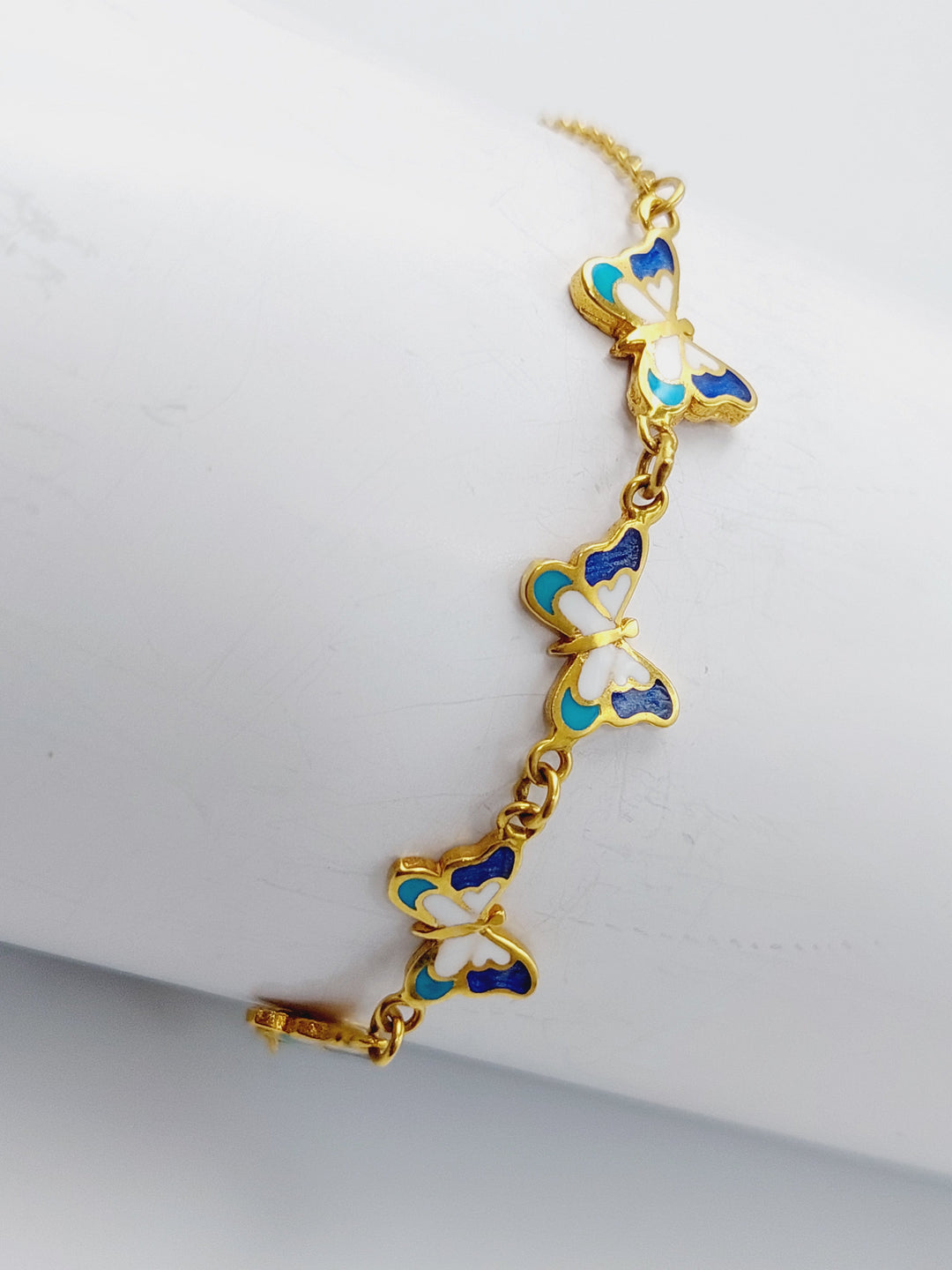 21K Gold Enamel Butterfly Bracelet by Saeed Jewelry - Image 1