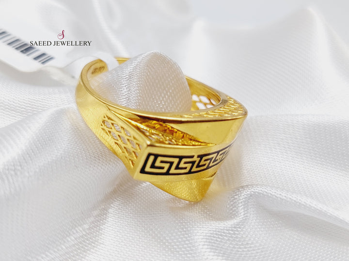 21K Gold Enamel Fancy Ring by Saeed Jewelry - Image 5