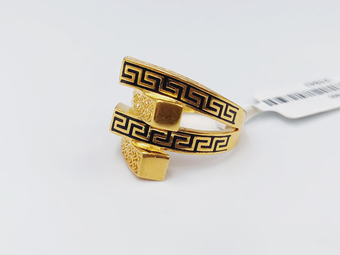 21K Gold Enamel Fancy Ring by Saeed Jewelry - Image 3