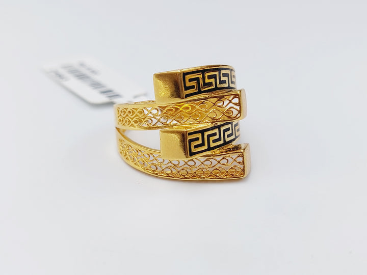 21K Gold Enamel Fancy Ring by Saeed Jewelry - Image 4