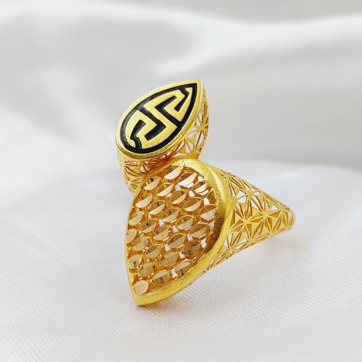 21K Gold Enamel Fancy Ring by Saeed Jewelry - Image 6