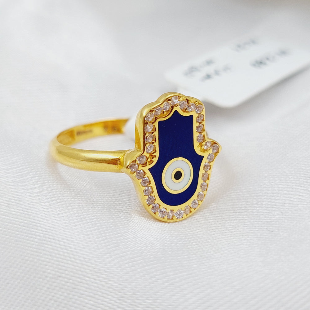 21K Gold Enamel Hand Ring by Saeed Jewelry - Image 2