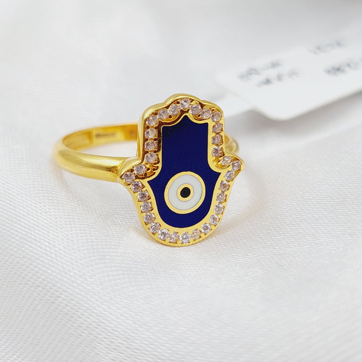 21K Gold Enamel Hand Ring by Saeed Jewelry - Image 3