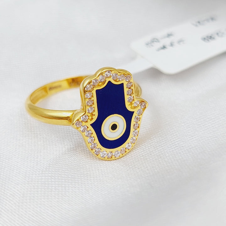 21K Gold Enamel Hand Ring by Saeed Jewelry - Image 4