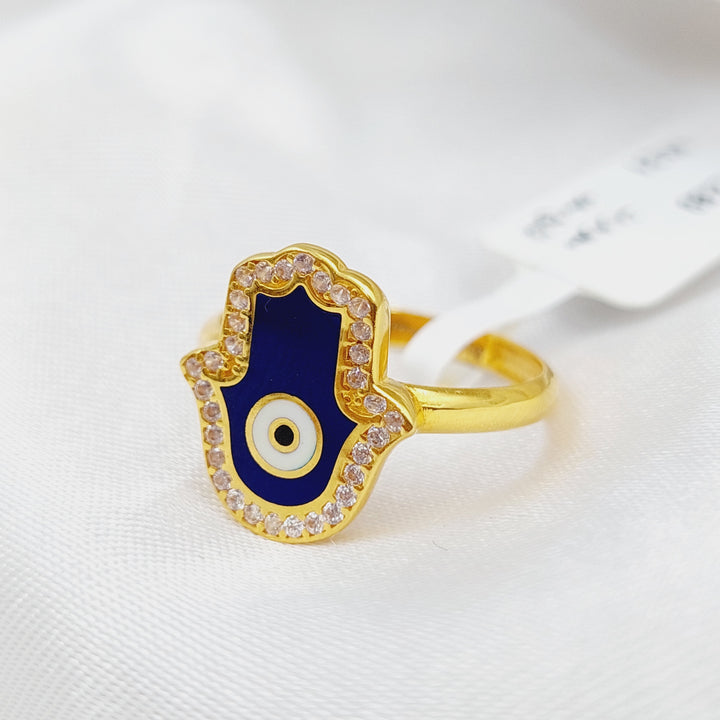 21K Gold Enamel Hand Ring by Saeed Jewelry - Image 1