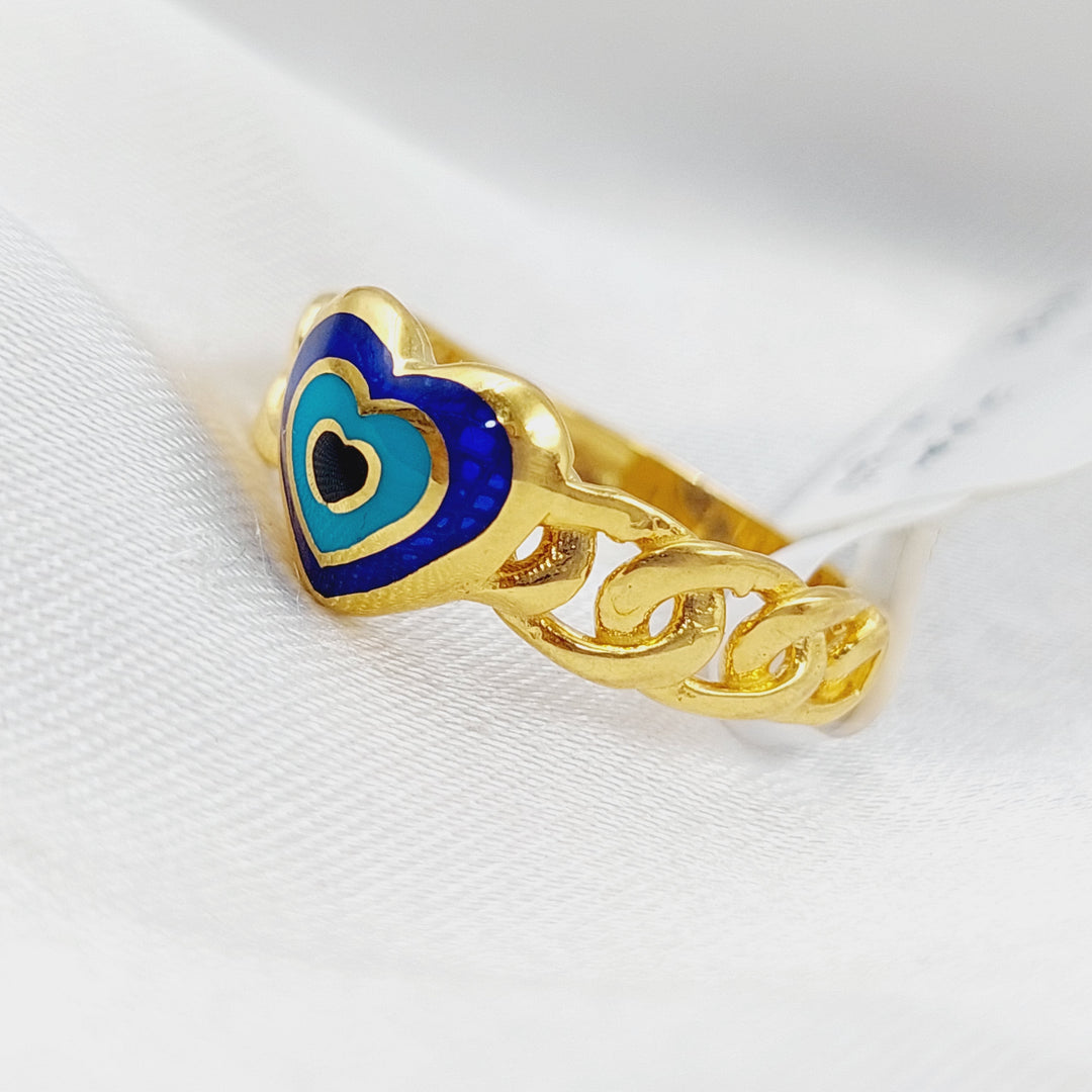 21K Gold Enamel Heart Ring by Saeed Jewelry - Image 3