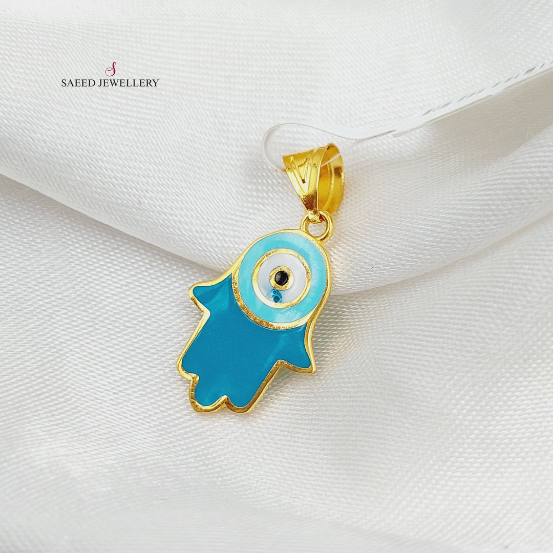 21K Gold Enamel Pendant by Saeed Jewelry - Image 3