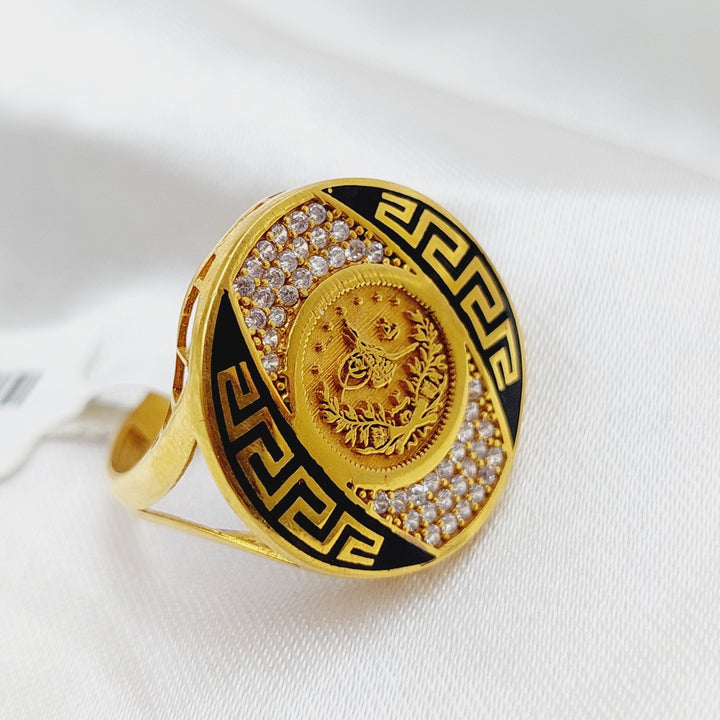 21K Gold Enamel Ring by Saeed Jewelry - Image 6