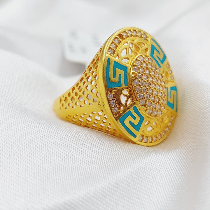 21K Gold Enamel Ring by Saeed Jewelry - Image 3