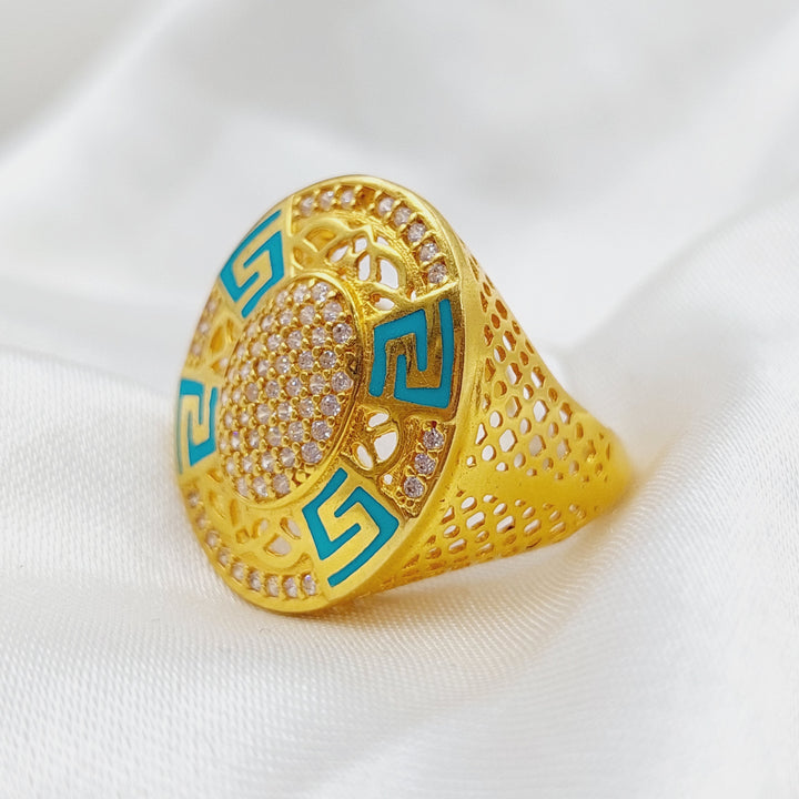 21K Gold Enamel Ring by Saeed Jewelry - Image 8